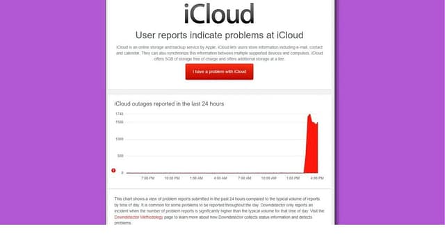 is iCloud down
